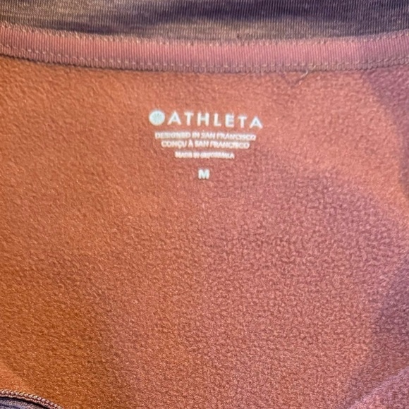 Athleta Sweatshirt Mahogany Heather Altitude Half Zip Polartec Womens Medium - Picture 5 of 14